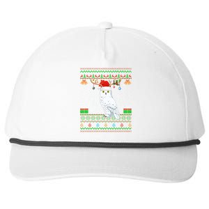 Reindeer Santa Hat Matching Ugly Snowy Owl Bird Christmas Funny Gift Snapback Five-Panel Rope Hat