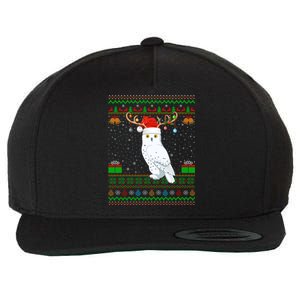 Reindeer Santa Hat Matching Ugly Snowy Owl Bird Christmas Funny Gift Wool Snapback Cap