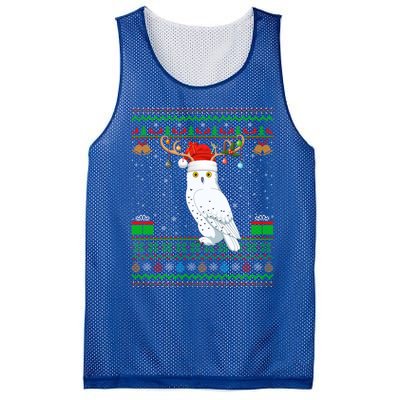 Reindeer Santa Hat Matching Ugly Snowy Owl Bird Christmas Funny Gift Mesh Reversible Basketball Jersey Tank