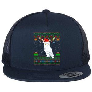 Reindeer Santa Hat Matching Ugly Snowy Owl Bird Christmas Funny Gift Flat Bill Trucker Hat