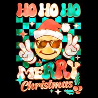 Retro Smiley Ho Ho Ho Merry Christmas Button