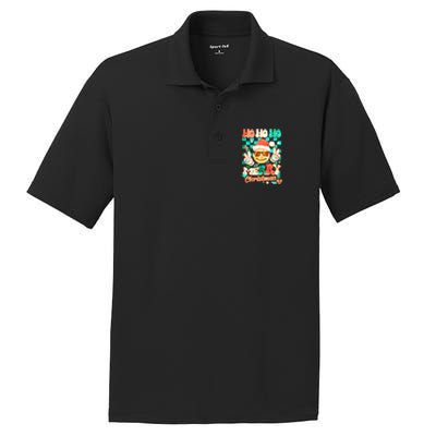 Retro Smiley Ho Ho Ho Merry Christmas PosiCharge RacerMesh Polo