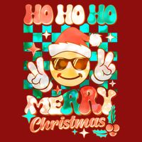 Retro Smiley Ho Ho Ho Merry Christmas Cooling Performance Crew T-Shirt