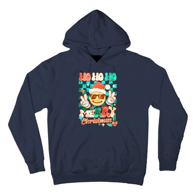 Retro Smiley Ho Ho Ho Merry Christmas Hoodie