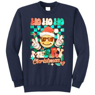 Retro Smiley Ho Ho Ho Merry Christmas Sweatshirt