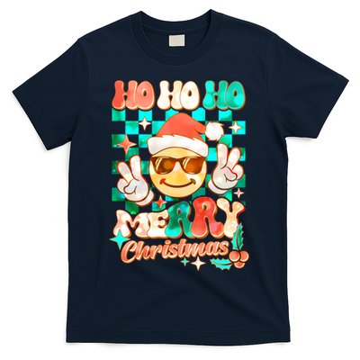 Retro Smiley Ho Ho Ho Merry Christmas T-Shirt