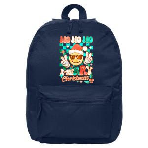 Retro Smiley Ho Ho Ho Merry Christmas 16 in Basic Backpack