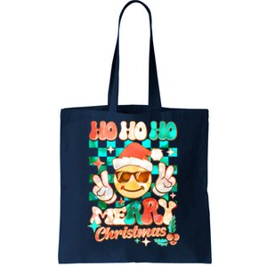 Retro Smiley Ho Ho Ho Merry Christmas Tote Bag