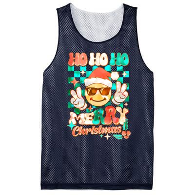 Retro Smiley Ho Ho Ho Merry Christmas Mesh Reversible Basketball Jersey Tank