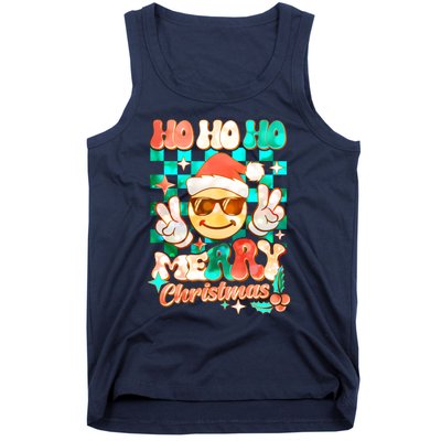 Retro Smiley Ho Ho Ho Merry Christmas Tank Top