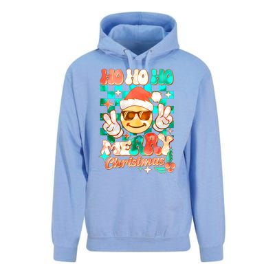 Retro Smiley Ho Ho Ho Merry Christmas Unisex Surf Hoodie