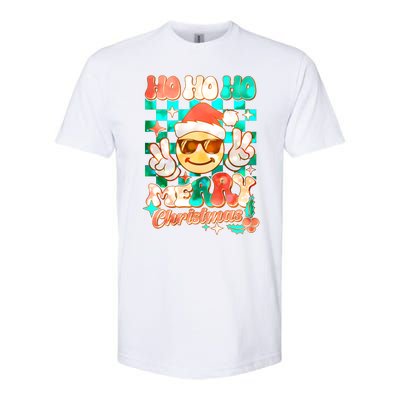 Retro Smiley Ho Ho Ho Merry Christmas Softstyle CVC T-Shirt