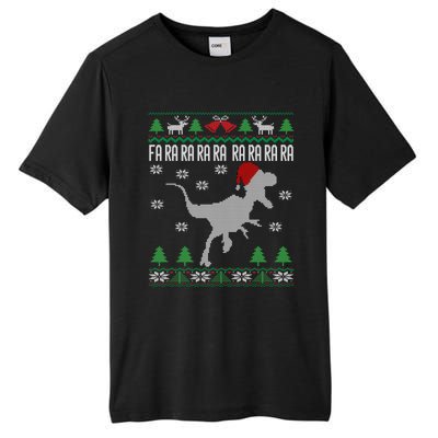 Raptor Santa Hat Velociraptor Dinosaur Lover Ugly Christmas Cool Gift Tall Fusion ChromaSoft Performance T-Shirt