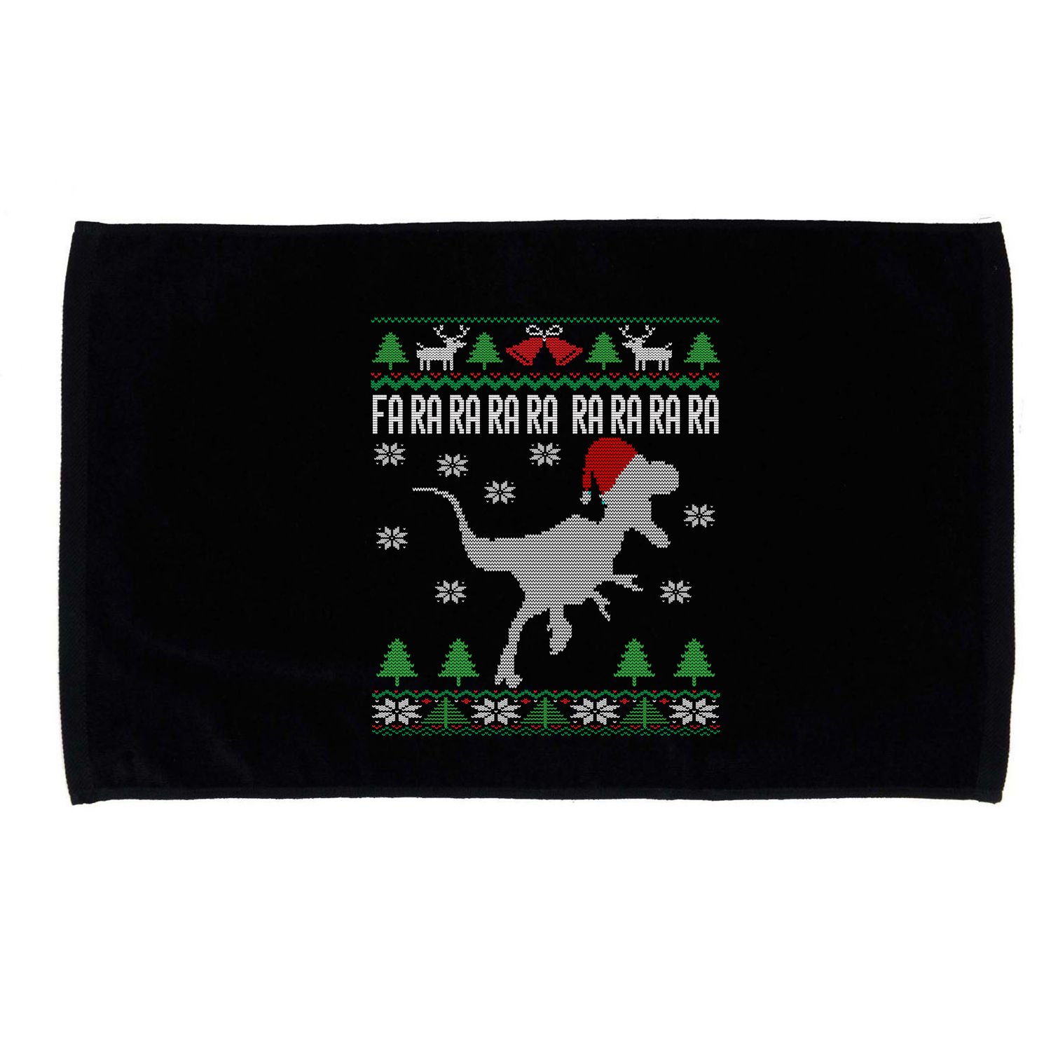 Raptor Santa Hat Velociraptor Dinosaur Lover Ugly Christmas Cool Gift Microfiber Hand Towel