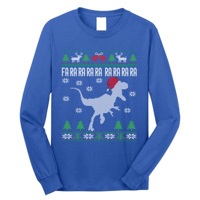 Raptor Santa Hat Velociraptor Dinosaur Lover Ugly Christmas Cool Gift Long Sleeve Shirt