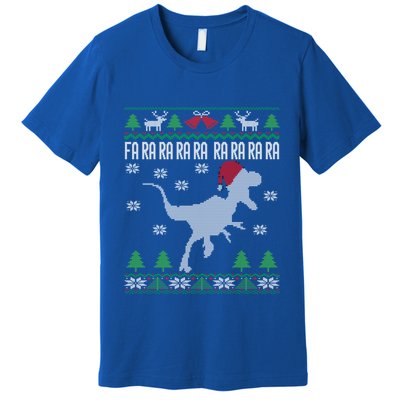 Raptor Santa Hat Velociraptor Dinosaur Lover Ugly Christmas Cool Gift Premium T-Shirt