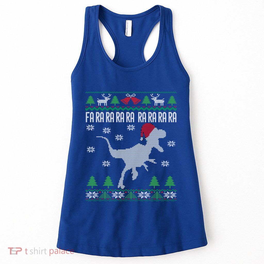 Raptor Santa Hat Velociraptor Dinosaur Lover Ugly Christmas Cool Gift Womens Tank Top