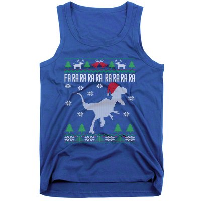 Raptor Santa Hat Velociraptor Dinosaur Lover Ugly Christmas Cool Gift Tank Top