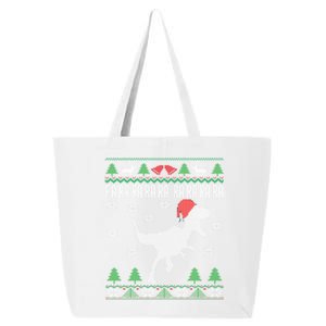 Raptor Santa Hat Velociraptor Dinosaur Lover Ugly Christmas Cool Gift 25L Jumbo Tote