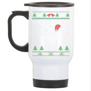 Raptor Santa Hat Velociraptor Dinosaur Lover Ugly Christmas Cool Gift Stainless Steel Travel Mug