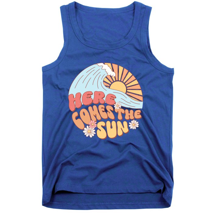 Retro Summer Here Comes The Sun Boho Groovy Gift Funny Gift Tank Top