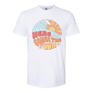 Retro Summer Here Comes The Sun Boho Groovy Gift Funny Gift Softstyle CVC T-Shirt