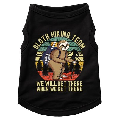 Retro sloth Hiking team we'll get there when we get there Doggie Tank