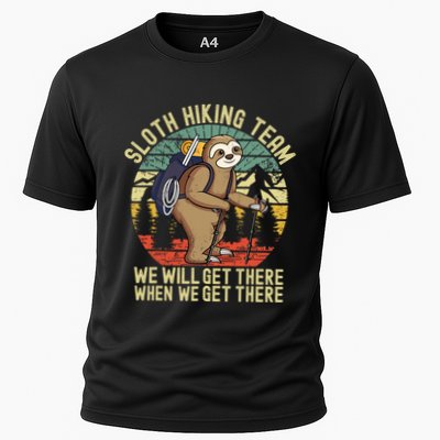 Retro sloth Hiking team we'll get there when we get there Performance Shirt