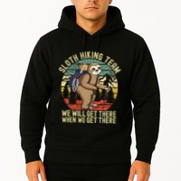 Retro sloth Hiking team we'll get there when we get there Hoodie