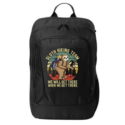 Retro sloth Hiking team we'll get there when we get there City Backpack