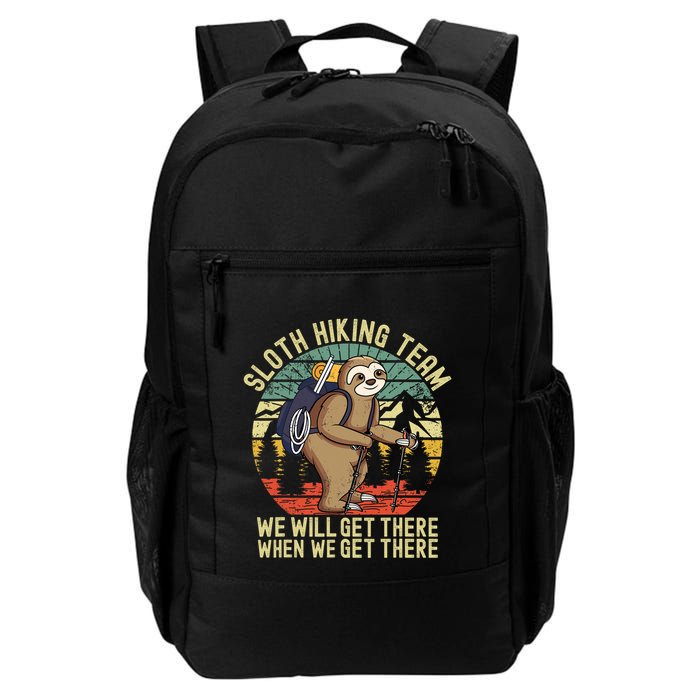 Retro sloth Hiking team we'll get there when we get there Backpack