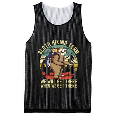 Retro sloth Hiking team we'll get there when we get there Mesh Reversible Basketball Jersey Tank