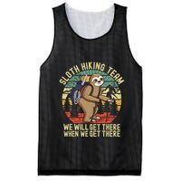 Retro sloth Hiking team we'll get there when we get there Mesh Reversible Basketball Jersey Tank