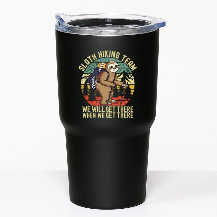 Retro sloth Hiking team we'll get there when we get there Tumbler