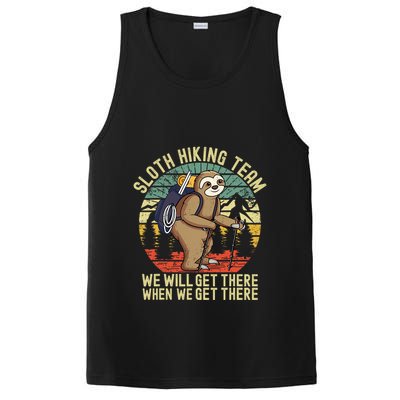 Retro sloth Hiking team we'll get there when we get there PosiCharge Competitor Tank