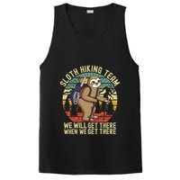 Retro sloth Hiking team we'll get there when we get there PosiCharge Competitor Tank