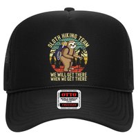 Retro sloth Hiking team we'll get there when we get there Trucker Hat
