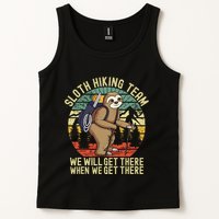 Retro sloth Hiking team we'll get there when we get there Tank Top