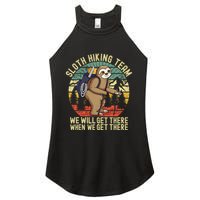 Retro sloth Hiking team we'll get there when we get there Women's Perfect Tri Rocker Tank