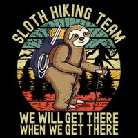 Retro sloth Hiking team we'll get there when we get there Wool Snapback Cap