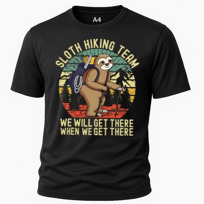 Retro Sloth Hiking Team Well Get There When We Get There Performance Shirt