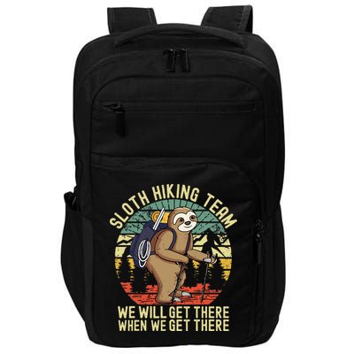 Retro Sloth Hiking Team Well Get There When We Get There Impact Tech Backpack