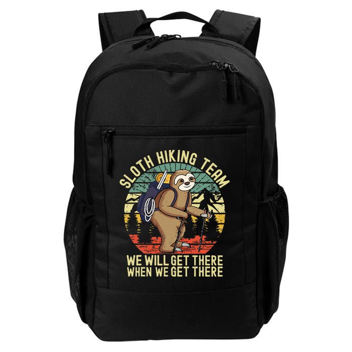 Retro Sloth Hiking Team Well Get There When We Get There Backpack