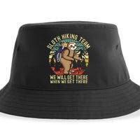 Retro Sloth Hiking Team Well Get There When We Get There Sustainable Bucket Hat