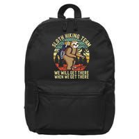 Retro Sloth Hiking Team Well Get There When We Get There 16 in Basic Backpack