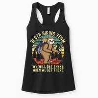 Retro Sloth Hiking Team Well Get There When We Get There Womens Tank Top