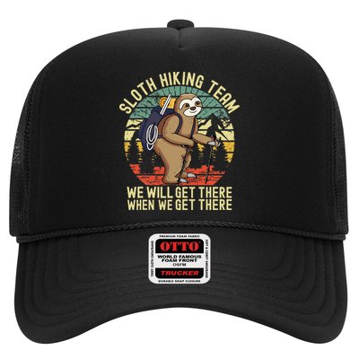 Retro Sloth Hiking Team Well Get There When We Get There Hat