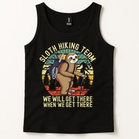 Retro Sloth Hiking Team Well Get There When We Get There Tank Top