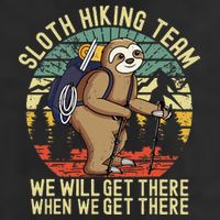 Retro Sloth Hiking Team Well Get There When We Get There Microfiber Hand Towel