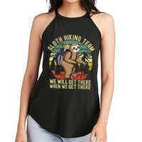 Retro Sloth Hiking Team Well Get There When We Get There Women's Perfect Tri Rocker Tank